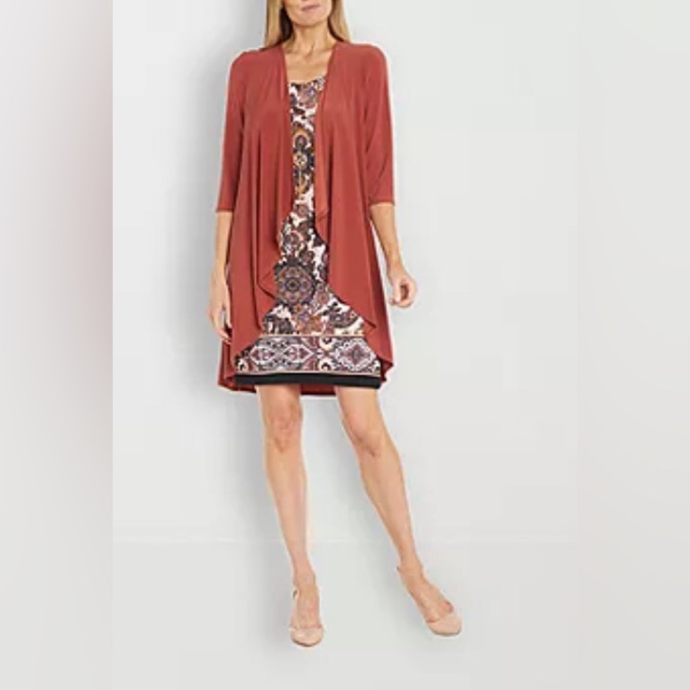 New R & M Richards Jacket Dress With Removable Necklace